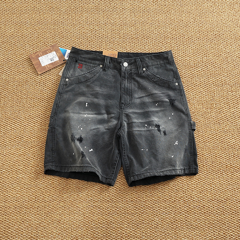 Férfi lumberjack cargo rövidnadrág, vintage stílus, pamutkeverékből, capri hossz, egyenes szabás, mikroelasztikusság, nyár 2025 kiadás