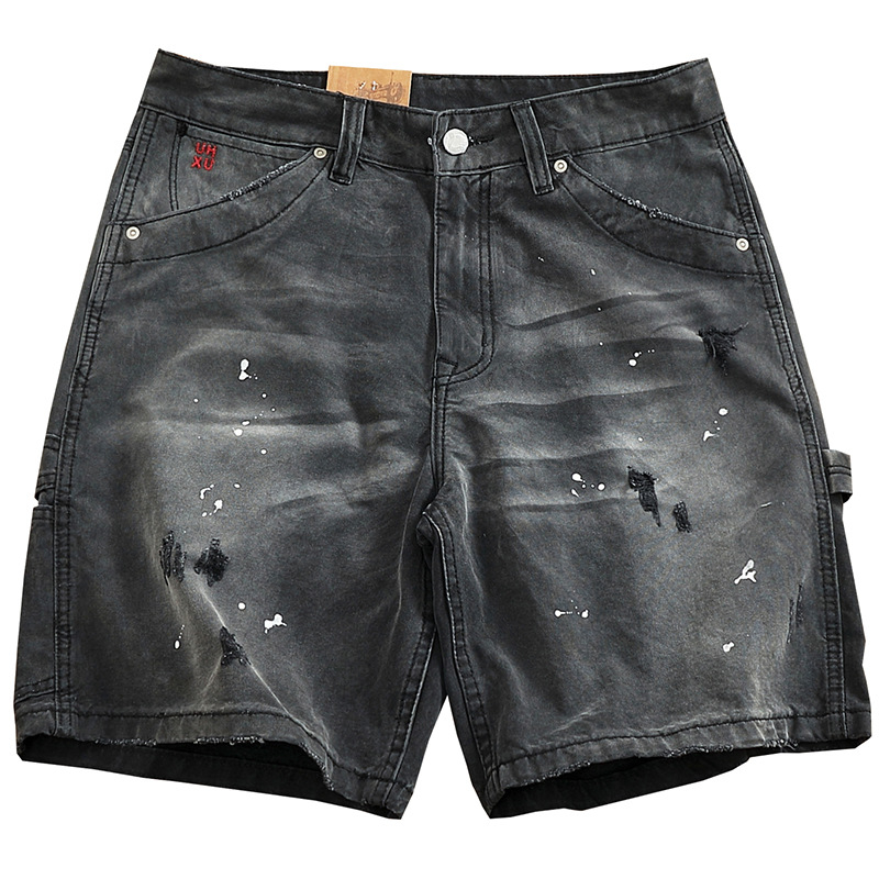 Férfi lumberjack cargo rövidnadrág, vintage stílus, pamutkeverékből, capri hossz, egyenes szabás, mikroelasztikusság, nyár 2025 kiadás