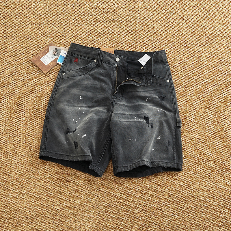 Férfi lumberjack cargo rövidnadrág, vintage stílus, pamutkeverékből, capri hossz, egyenes szabás, mikroelasztikusság, nyár 2025 kiadás