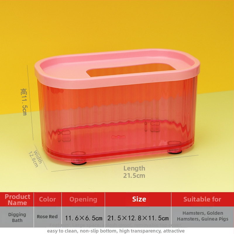Accesoriu transparent pentru baie pentru hamster – utilizare dublă: baie/duș, din plastic, fără importuri
