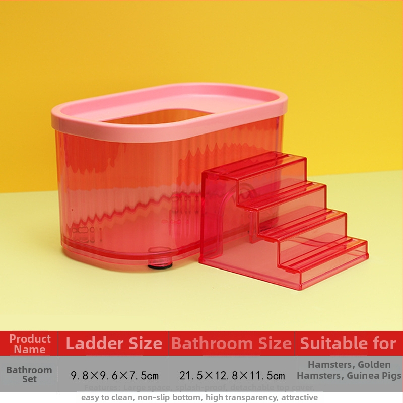 Accesoriu transparent pentru baie pentru hamster – utilizare dublă: baie/duș, din plastic, fără importuri