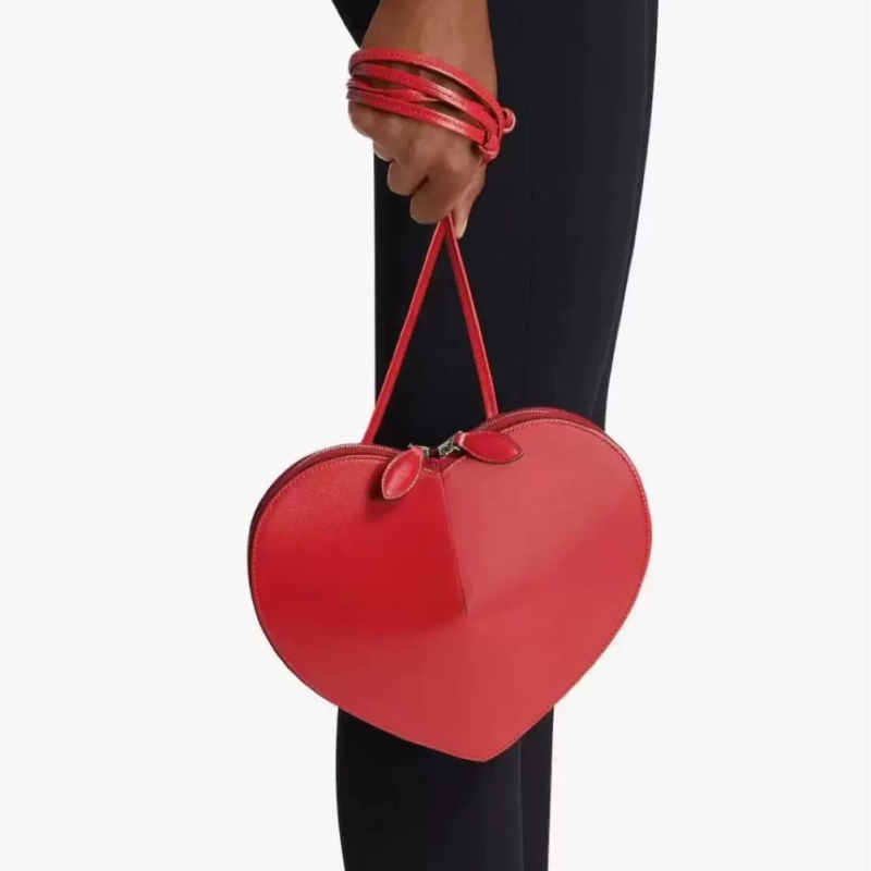 Ženska crossbody torba sa srcolikim oblikom, PU materijal, gradski minimalistički stil, zatvarač, jesen 2025