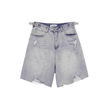 Muške traper kratke hlače, distres, retro stil, širok casual kroj, pamuk 40% više, ljeto 2025
