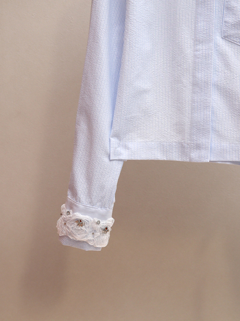 Μπλούζα BALISGA από πολυεστέρα, ριγέ σχέδιο, μακριά μανίκια, μικρή γιακά, άνετη εφαρμογή