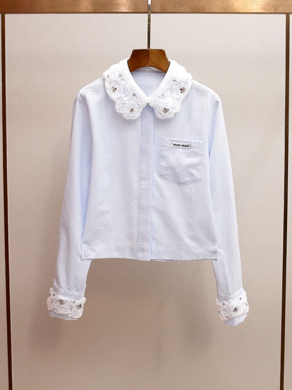 Μπλούζα BALISGA από πολυεστέρα, ριγέ σχέδιο, μακριά μανίκια, μικρή γιακά, άνετη εφαρμογή