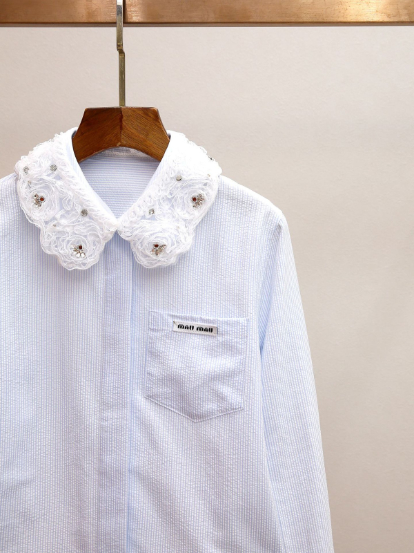 Μπλούζα BALISGA από πολυεστέρα, ριγέ σχέδιο, μακριά μανίκια, μικρή γιακά, άνετη εφαρμογή