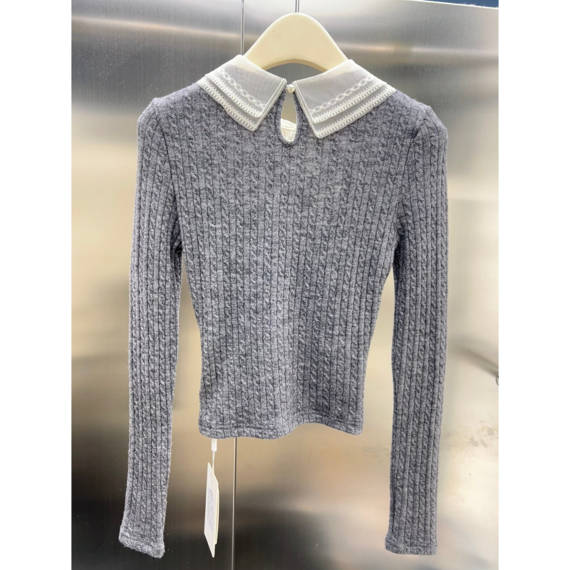 Cardigan stil pulover, mercerizirana pamuk, dugi rukavi, okrugli ovratnik, japansko-korejski ležerni stil