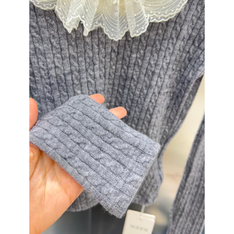 Cardigan stil pulover, mercerizirana pamuk, dugi rukavi, okrugli ovratnik, japansko-korejski ležerni stil