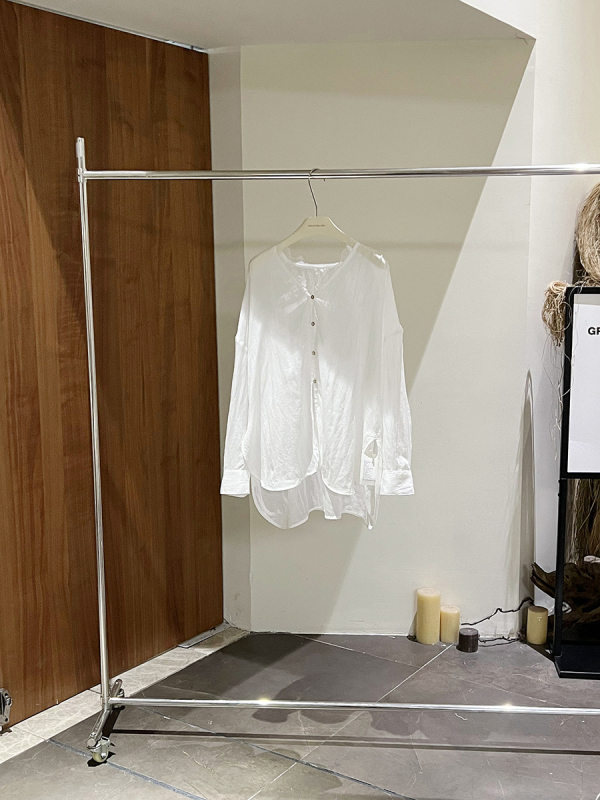 Košulja s ramie-tencel mješavinom, jednobojna, ležerni kroj, dugi rukavi, ovratnik košulje