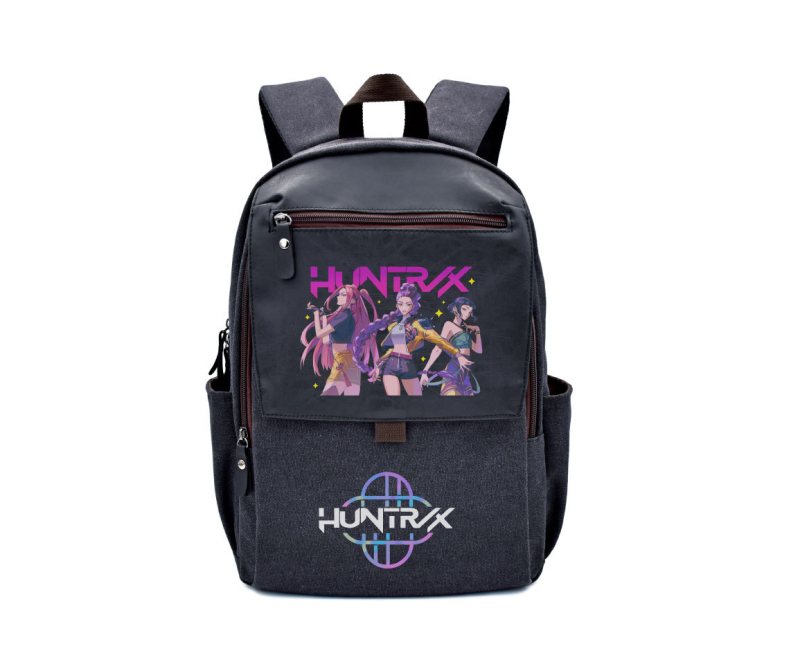 Platneni ruksak unisex s motivom anime i crtanki, prozračan i vodootporan, zakrivljeni remen ramena, ulični stil
