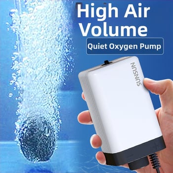 SUNSUN Sensen CT-sorozat akváriumi oxigénszivattyú, halk működésű oxigén-aerátor, AC tápegység, 0,3 kg, 40 dB