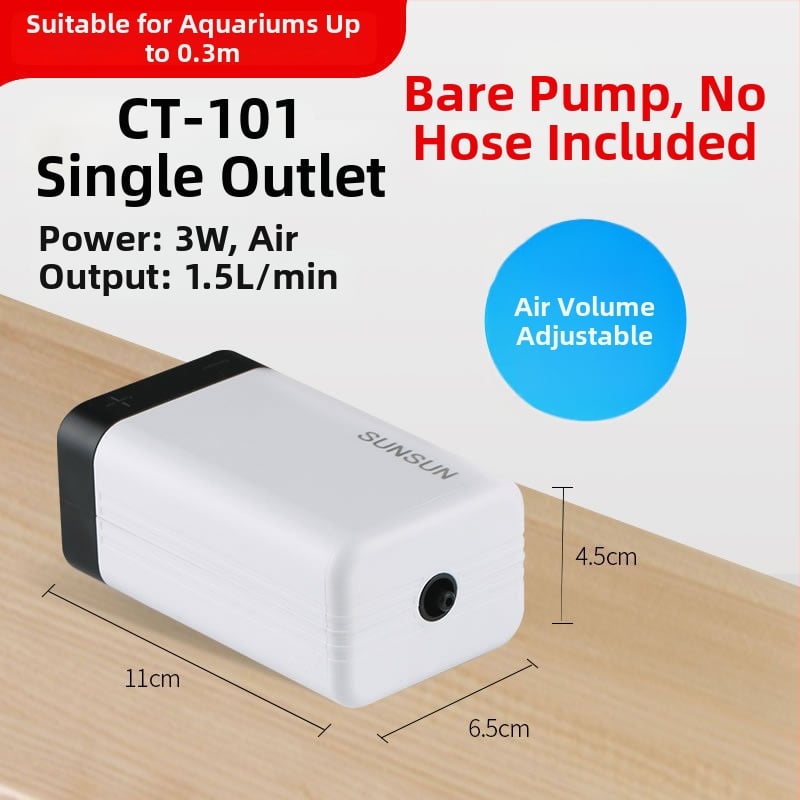 SUNSUN Sensen CT-sorozat akváriumi oxigénszivattyú, halk működésű oxigén-aerátor, AC tápegység, 0,3 kg, 40 dB