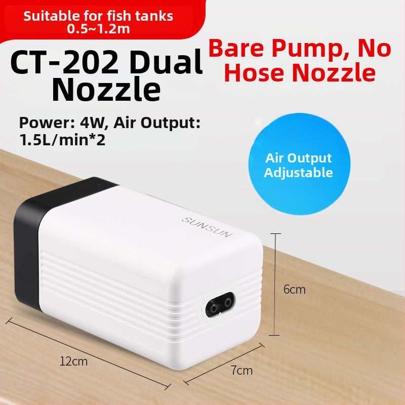 SUNSUN Sensen CT-sorozat akváriumi oxigénszivattyú, halk működésű oxigén-aerátor, AC tápegység, 0,3 kg, 40 dB