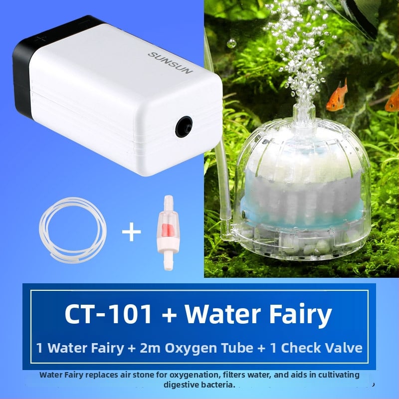 SUNSUN Sensen CT-sorozat akváriumi oxigénszivattyú, halk működésű oxigén-aerátor, AC tápegység, 0,3 kg, 40 dB