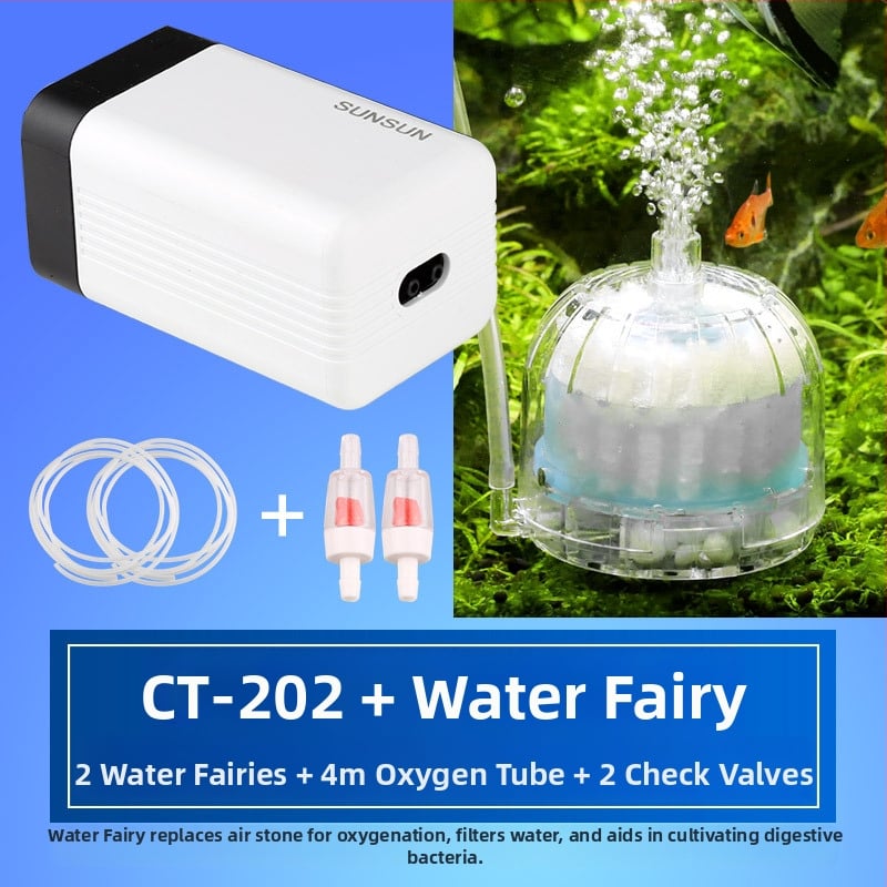 SUNSUN Sensen CT-sorozat akváriumi oxigénszivattyú, halk működésű oxigén-aerátor, AC tápegység, 0,3 kg, 40 dB