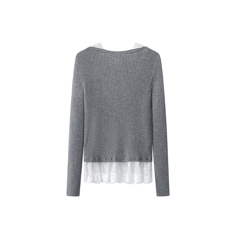 Chenille kötött pulóver Spandex-tartalommal, polo gallérral, princess ujjak, tavasz 2025