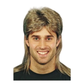 Férfi mullet paróka 80-as évek cosplay Halloween-re (Modell Ruoxiang-151; Hajanyag: K-wire / P-wire; Eredet: Zhejiang; Festés: Nem alkalmas forró festéshez)