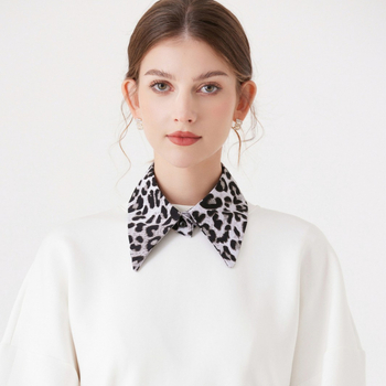 Lažni ovratnik s leopard uzorkom, pamuk, francuski stil, jesen 2024, Guangdong