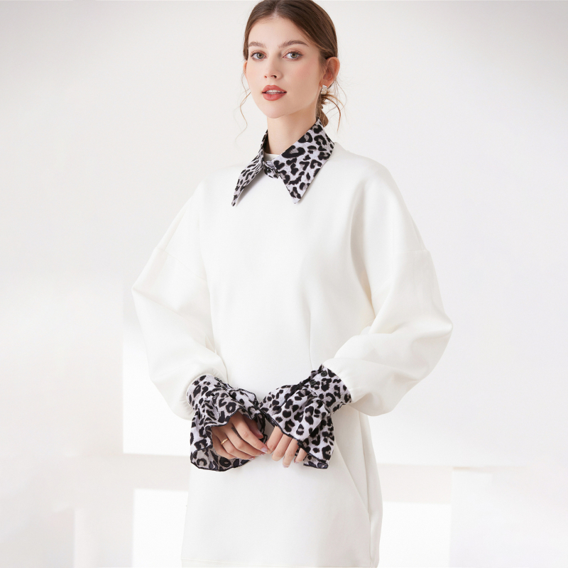 Lažni ovratnik s leopard uzorkom, pamuk, francuski stil, jesen 2024, Guangdong