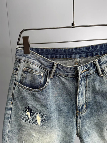 Férfi denim rövidnadrág - egyenes fazon, öt pont hossz, 73,6% pamut, mikroelasztikus