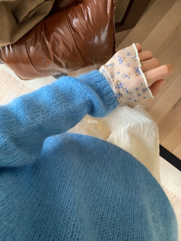 Hers Casual korejskog stila slojevita čipkasta bluza s cvjetnim uzorkom, visoki ovratnik, dugi rukavi