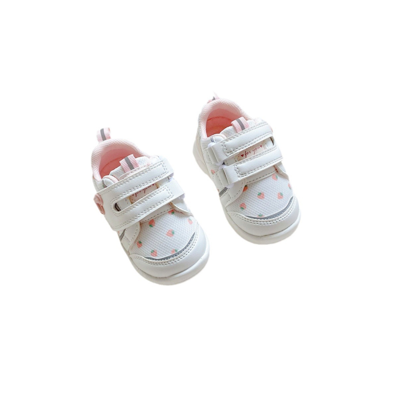 Djevojčice funkcionalne tenisice s motivom jagode, tenisice za hodanje s Velcro zatvaračem, 13–15 cm