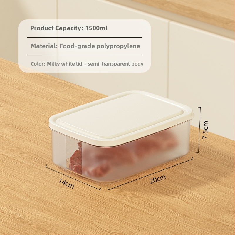 Kutija za čuvanje hrane u hladnjaku, kremasti stil, kvadratnog oblika, plastična, mikrovalno sigurna