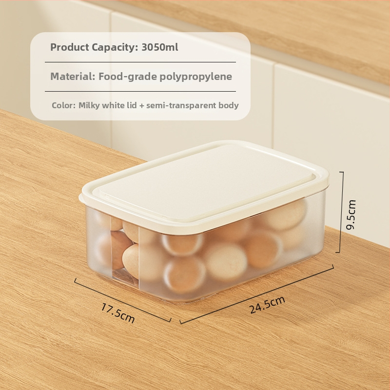Kutija za čuvanje hrane u hladnjaku, kremasti stil, kvadratnog oblika, plastična, mikrovalno sigurna