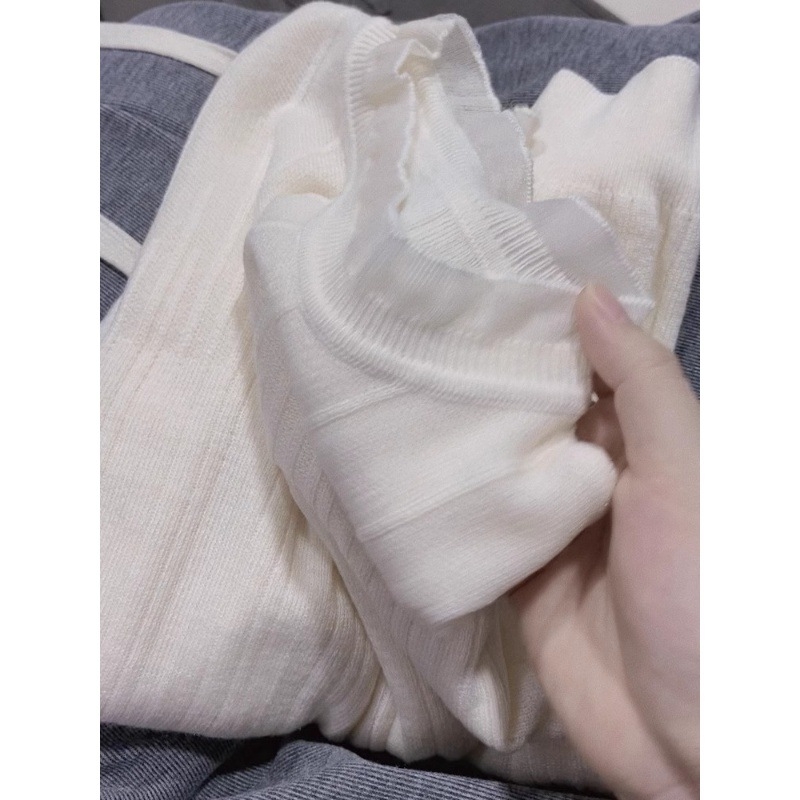 Organza pleteni džemper, dugi rukavi, okrugli ovratnik, slobodan kroj, kratka duljina (≤40 cm)