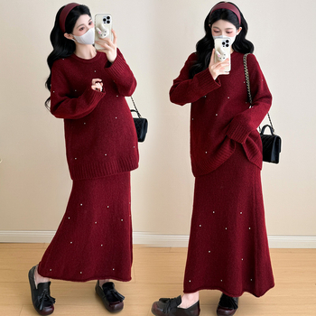 Set od Chenille: Top s pet četvrtastih rukava i rogovih rukava, suknja, Spandex <30%