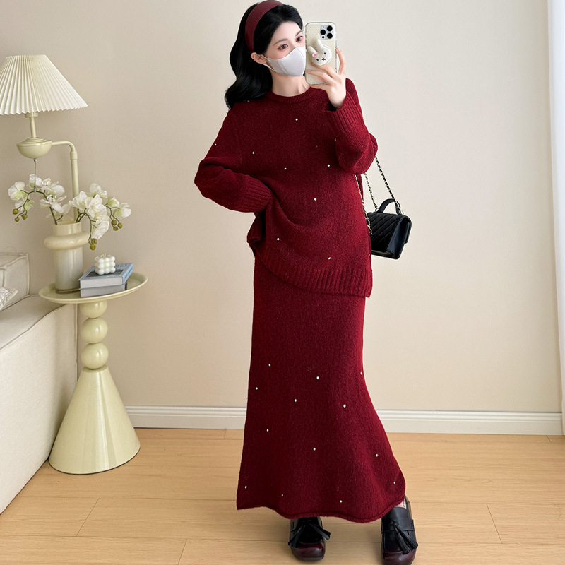 Set od Chenille: Top s pet četvrtastih rukava i rogovih rukava, suknja, Spandex <30%