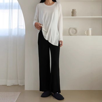 Trudničke pidžama hlače od modalnog materijala, visoki struk, podrška za trbuh, lagan materijal (90–95% modal, visoka elastičnost)