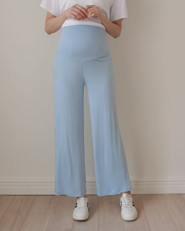 Trudničke pidžama hlače od modalnog materijala, visoki struk, podrška za trbuh, lagan materijal (90–95% modal, visoka elastičnost)