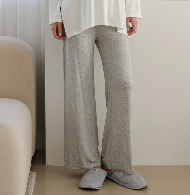 Trudničke pidžama hlače od modalnog materijala, visoki struk, podrška za trbuh, lagan materijal (90–95% modal, visoka elastičnost)