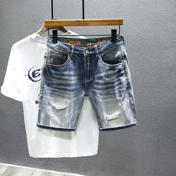 Songzhi poderane traper kratke hlače – srednji pojas, denim tkanina s 91% pamuka, mikro-elastičnost, duljina pet kvartala, pravilan kroj