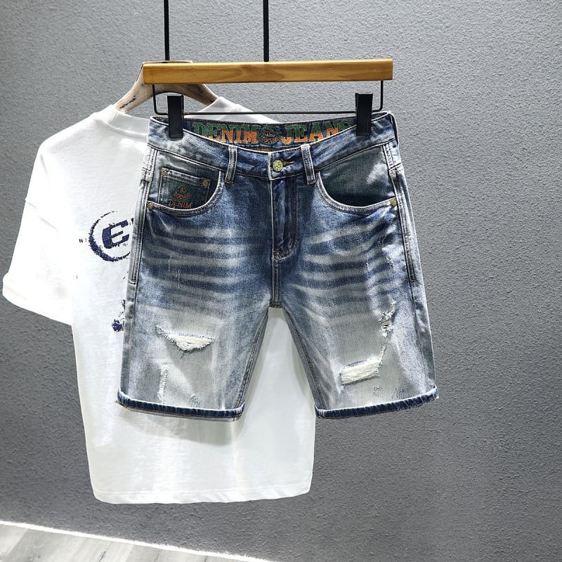 Songzhi poderane traper kratke hlače – srednji pojas, denim tkanina s 91% pamuka, mikro-elastičnost, duljina pet kvartala, pravilan kroj
