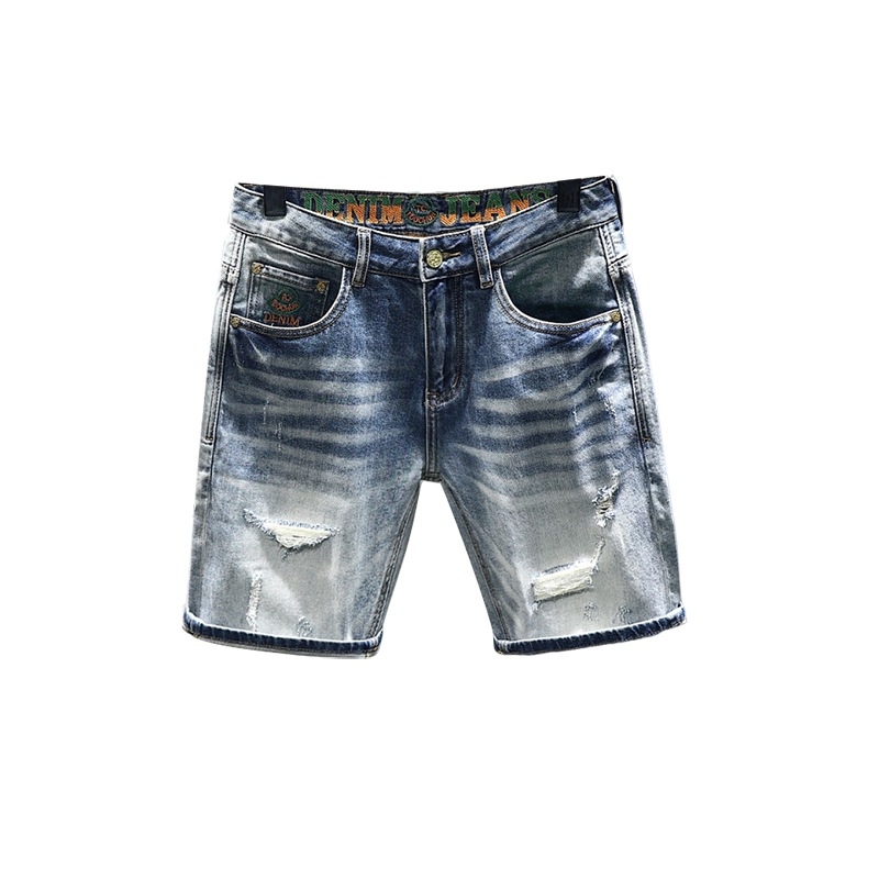 Songzhi poderane traper kratke hlače – srednji pojas, denim tkanina s 91% pamuka, mikro-elastičnost, duljina pet kvartala, pravilan kroj