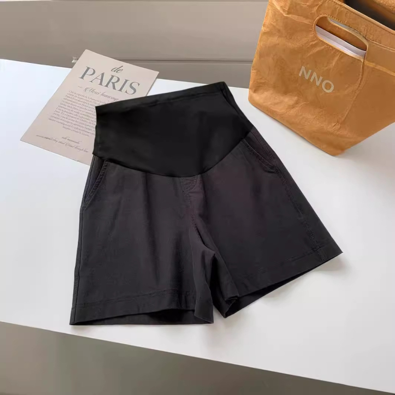 Traper šorc trudnicama, labav kroj, A‑linija širokih nogavica, pamuk denim 90–95%, podrška trbuhu