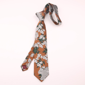 Unisex poliester jacquard kravata s cvjetnim uzorkom — standardna širina, tip strelice, moderan stil