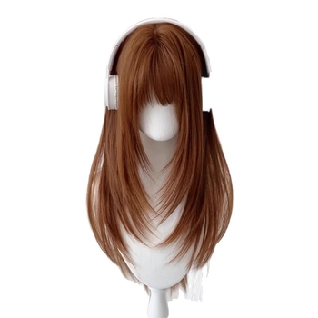 Perika prirodnog stila, vlakna otporna na toplinu, Qi bangs — model: ravna kosa s bangs