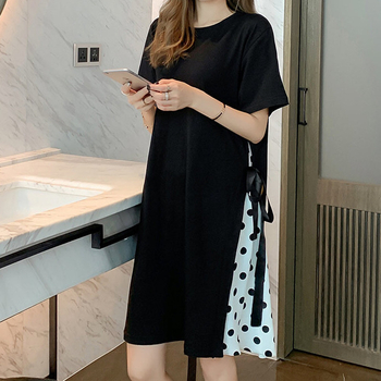 Trudnička haljina – širokog kroja, plus veličina, midi dužina, poliester