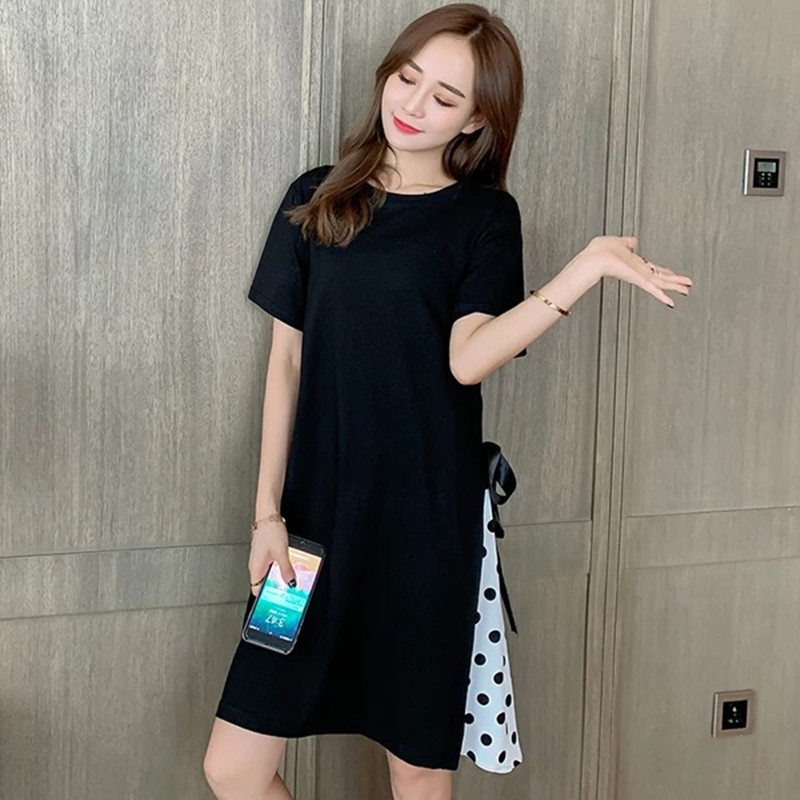 Trudnička haljina – širokog kroja, plus veličina, midi dužina, poliester