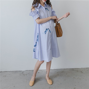 Haljina za trudnice od chenilla s kragnom od krzna, fishtail suknja, udio pamuka ispod 30%