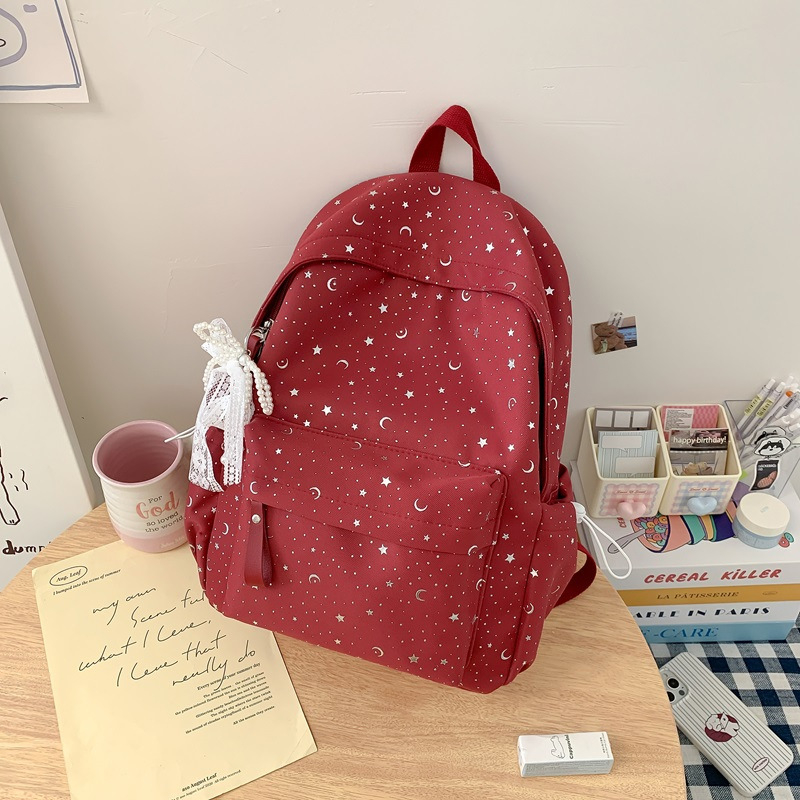 Ruksak za školu Starry Forest, lagan, velik kapacitet, unisex, najlon, korejski stil, pogodan za 12-inčni prijenosnik
