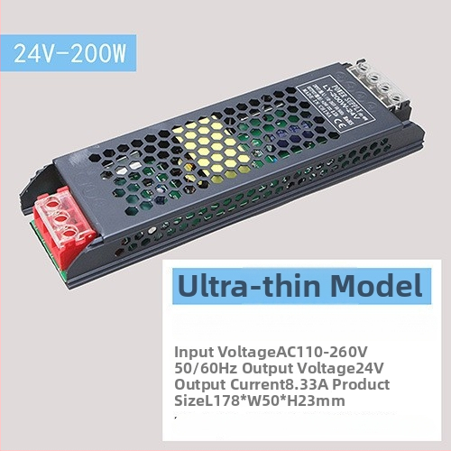 LED импулсно захранване с постоянен волтаж, вход 220 V AC, изход 12–24 V DC, до 16.6 A, 400 W, защита: претоварване, късо съединение, прекомерно напрежение, прегряване, прекомерен ток