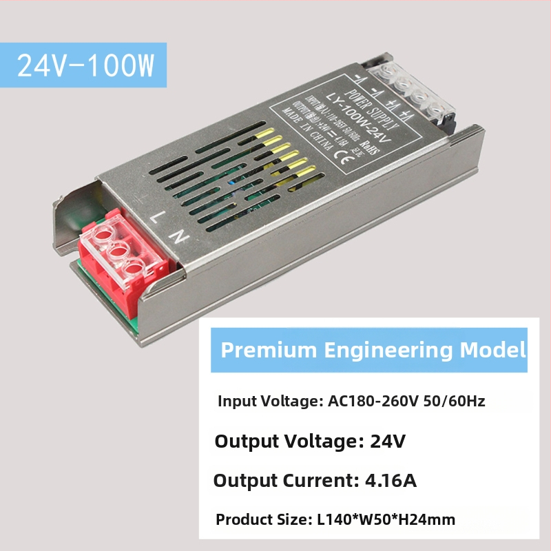 LED импулсно захранване с постоянен волтаж, вход 220 V AC, изход 12–24 V DC, до 16.6 A, 400 W, защита: претоварване, късо съединение, прекомерно напрежение, прегряване, прекомерен ток
