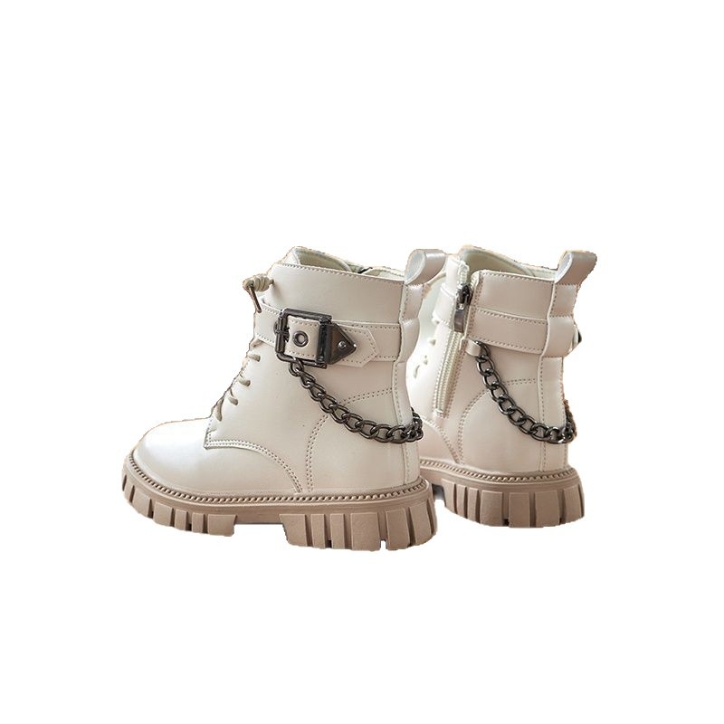 Dječje Martin čizme za jesen-zimu, bočni zip, umjetna koža, gumeni potplat, niski kroj čizme, uzrast 4–16 godina