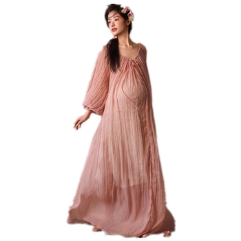 Костюм с пола за бременни: дълги ръкави, полиестер 70–80%, лято 2025, стил свеж и сладък