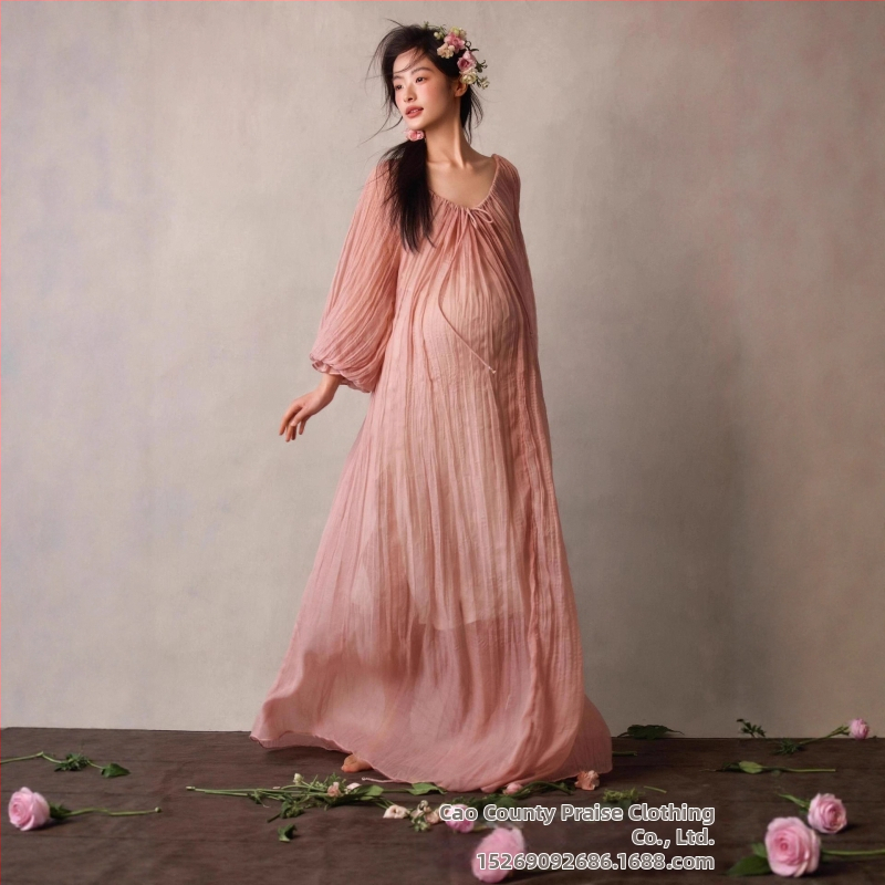 Костюм с пола за бременни: дълги ръкави, полиестер 70–80%, лято 2025, стил свеж и сладък