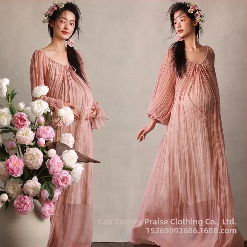 Костюм с пола за бременни: дълги ръкави, полиестер 70–80%, лято 2025, стил свеж и сладък